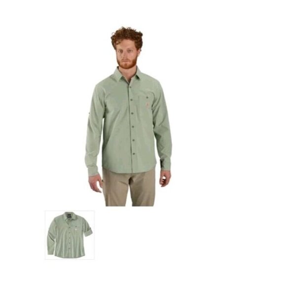 NWT Carhartt Men's Force Sun Defender Button Up Long/ Short Sleeve Light Green - Picture 2 of 2
